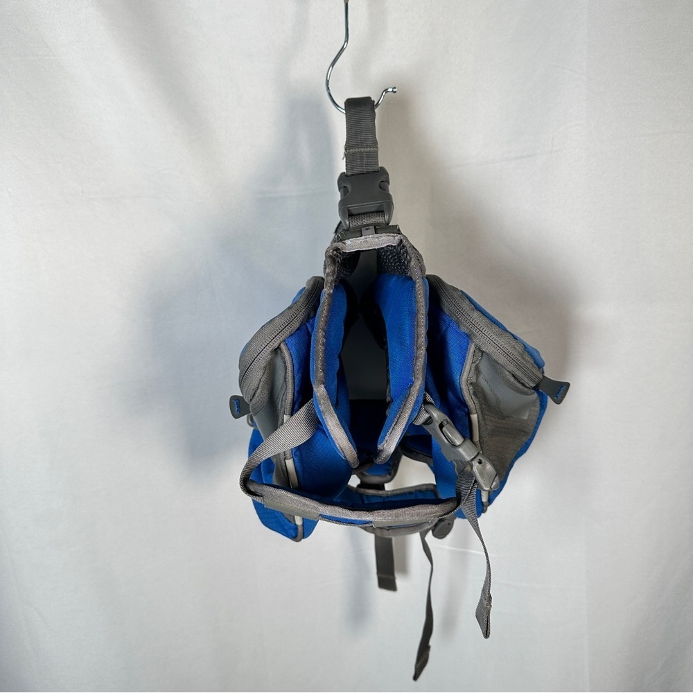 REI Dog Hiking Pack Nylon Saddlebag Harness Small Blue Gray Reflective Trim - Picture 2 of 16